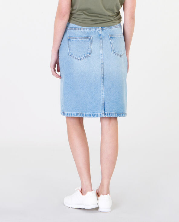 Jupe denim boutonnée bleu - Pimkie
