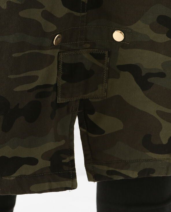 Longue parka à capuche vert kaki - Pimkie