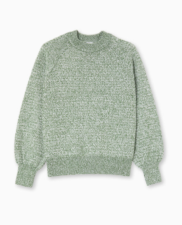 Pull oversize en maille moulinée vert kaki - Pimkie
