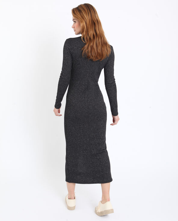 Robe longue à col roulé gris chiné - Pimkie