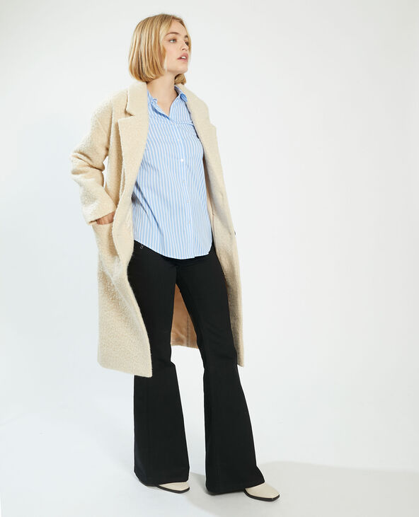 Manteau long bouclettes beige - Pimkie