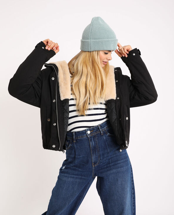 Parka courte à capuche noir - Pimkie
