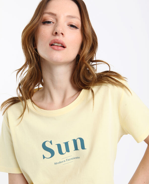 T-shirt SUN Jaune pâle - Pimkie