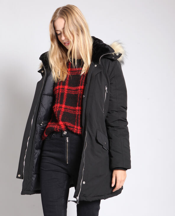 Parka longue à capuche noir - Pimkie
