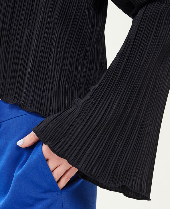 Top à nouer en maille plissée noir - Pimkie