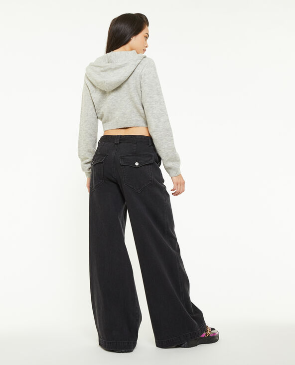 Jean wide extra large avec ceinture noir - Pimkie