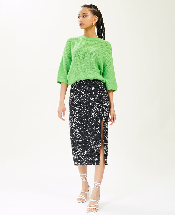 Jupe midi avec boutons et fente noir - Pimkie