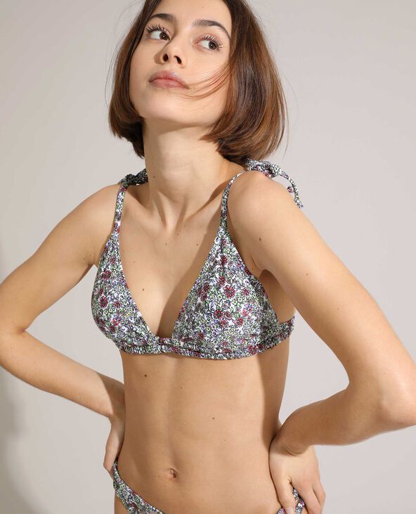 Haut de maillot de bain triangle à fleurs écru - Pimkie