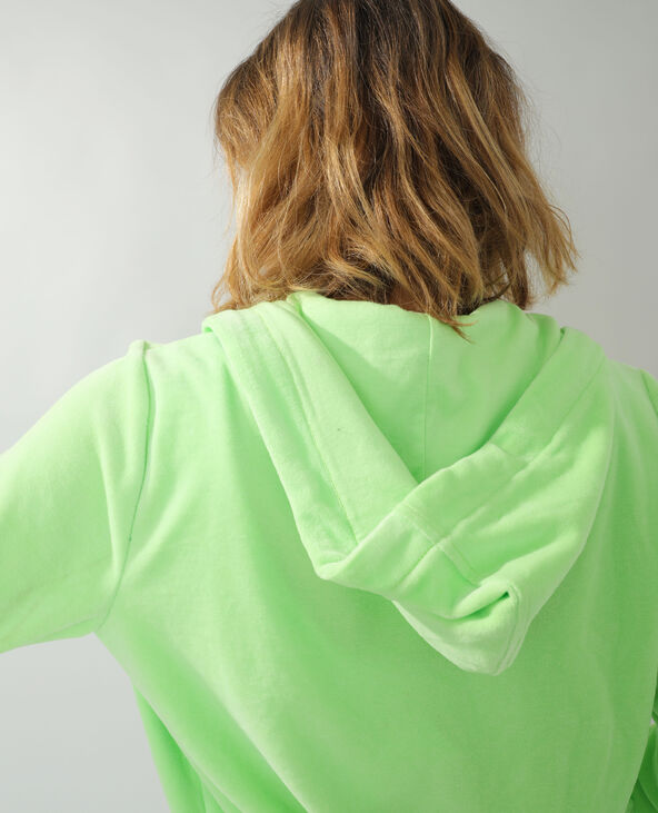 Sweat à capuche en velours vert anis - Pimkie