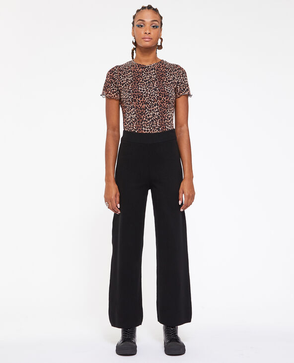 Pantalon en maille large et droit noir - Pimkie