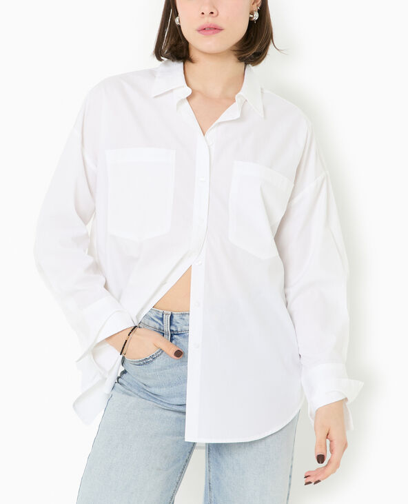 Chemise oversize avec poches blanc - Pimkie
