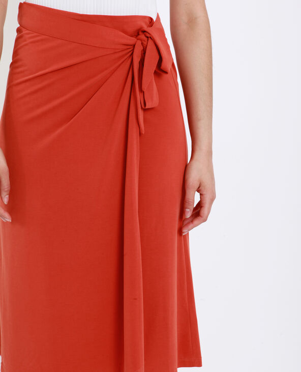 Jupe midi fluide marron - Pimkie