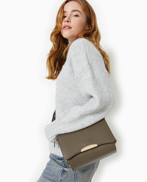 Sac boxy avec détail métal sur rabat vert kaki - Pimkie