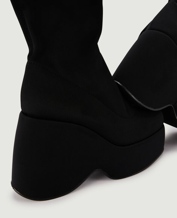Bottes hautes avec semelles plateformes noir - Pimkie