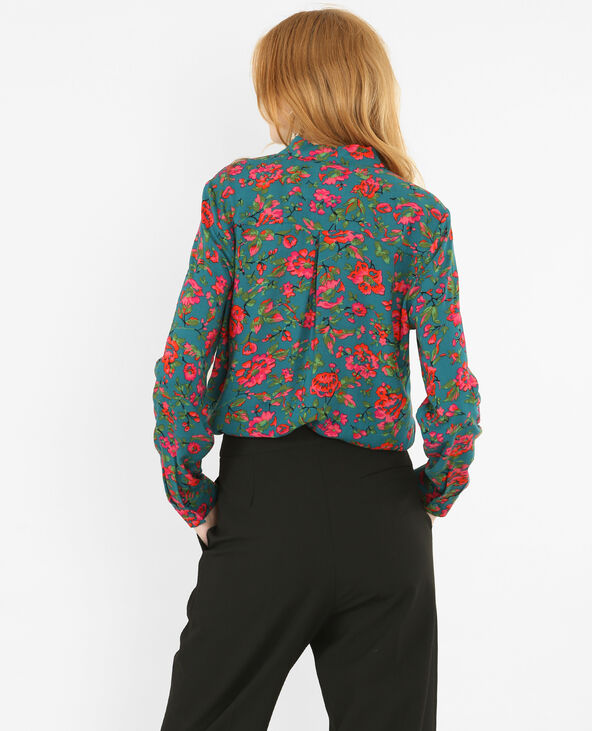 Chemise imprimé fleuri vert foncé - Pimkie