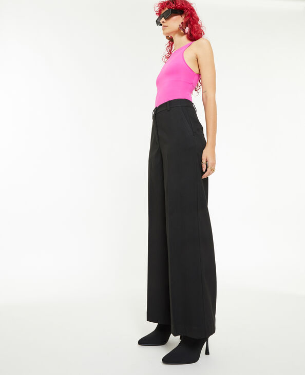 Pantalon large taille haute noir - Pimkie