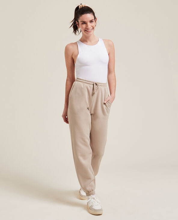 Pantalon de jogging en molleton beige - Pimkie