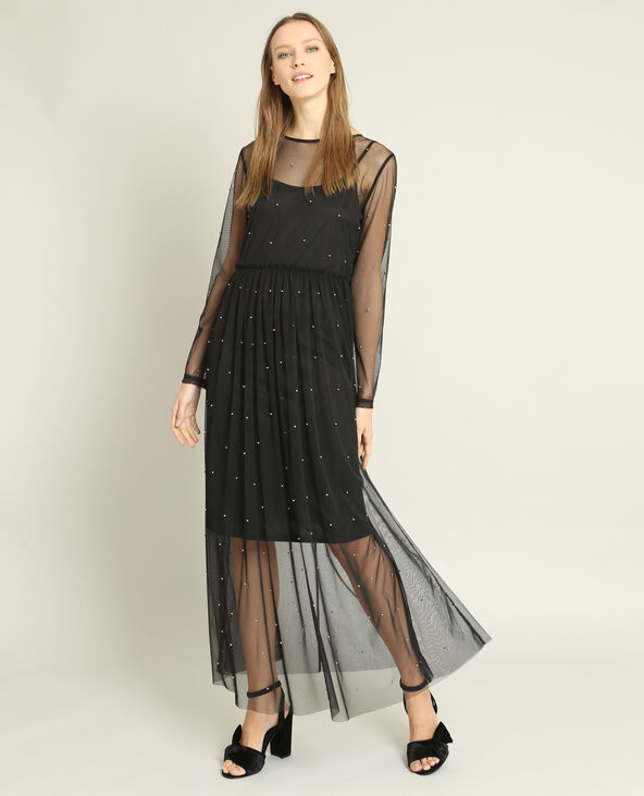 Robe longue en tulle noir - Pimkie