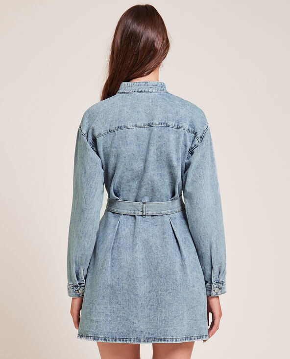 Robe en jean boutonnée bleu clair - Pimkie