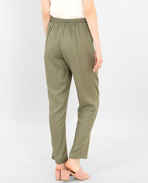 Pantalon fluide vert de gris - Pimkie