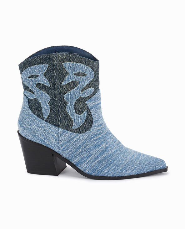 Boots santiags en jean bleu - Pimkie