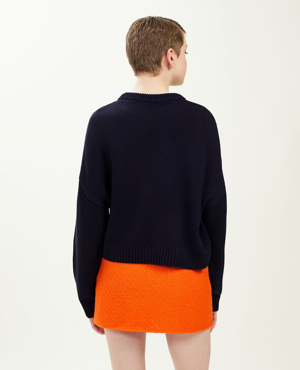 Pull court en maille bleu marine - Pimkie
