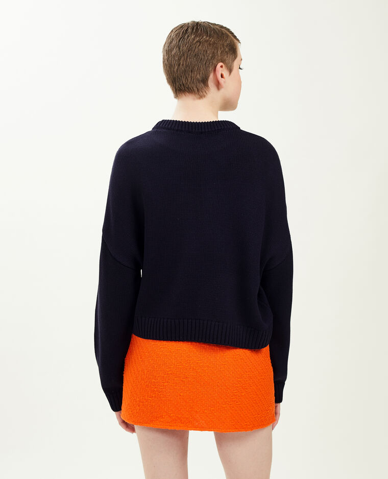 Pull court en maille bleu marine - Pimkie