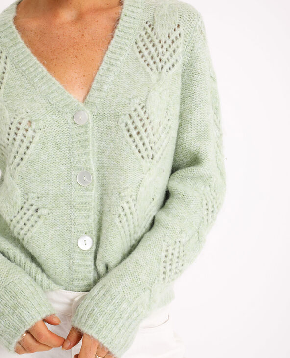 Gilet torsadé vert clair - Pimkie