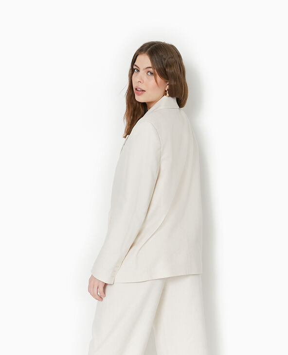 Veste blazer en tissu effet lin rustique blanc - Pimkie