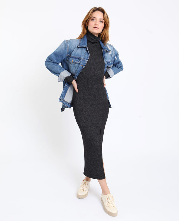 Robe longue à col roulé gris chiné - Pimkie