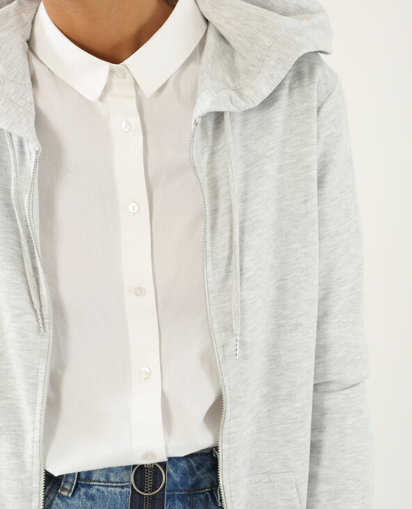 Gilet à capuche gris chiné - Pimkie