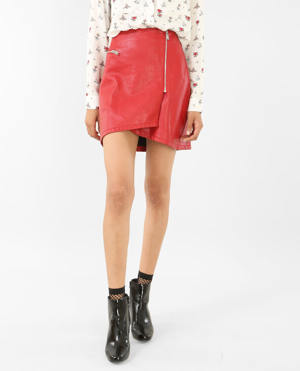 Jupe simili 2025 cuir rouge zara