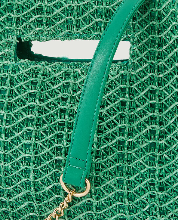 Sac rigide en paille vert - Pimkie