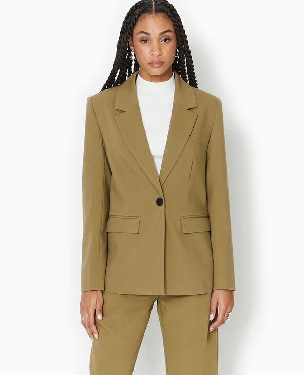 Veste blazer 1 bouton vert kaki - Pimkie