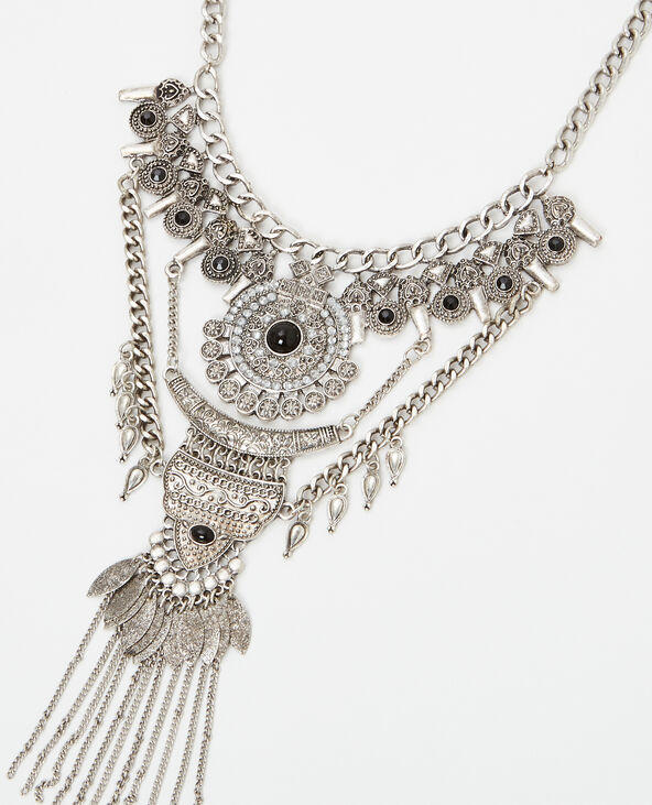 Collier plastron argenté - Pimkie