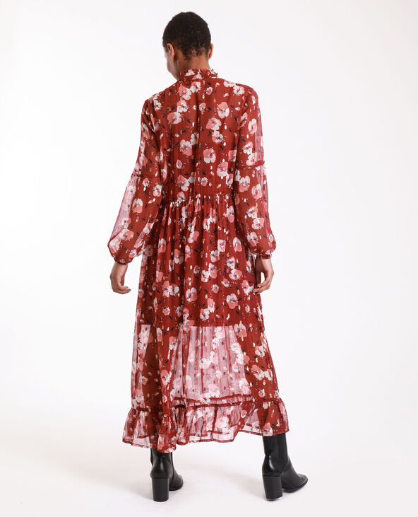 Robe longue à fleurs rose fuchsia - Pimkie