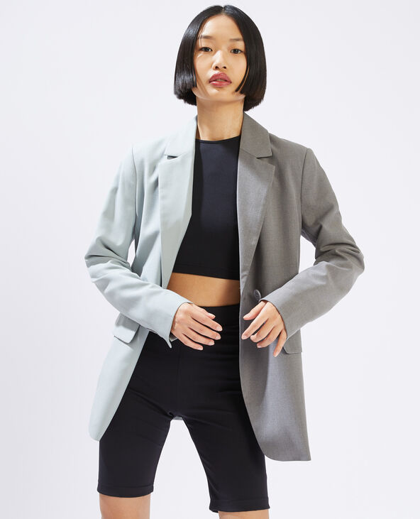 Blazer bicolore gris foncé - Pimkie