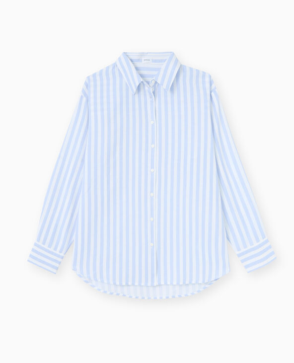 Chemise oversize avec lin motif rayures bleu - Pimkie