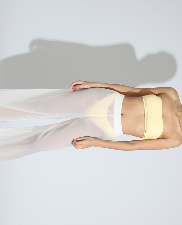 Pantalon wide leg de plage high waist transparent blanc - Pimkie