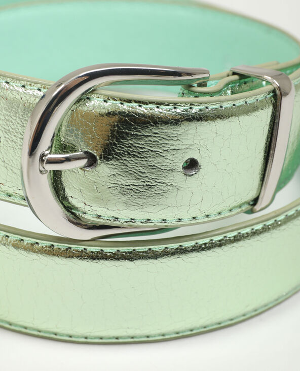 Ceinture en simili cuir brillant vert de gris - Pimkie