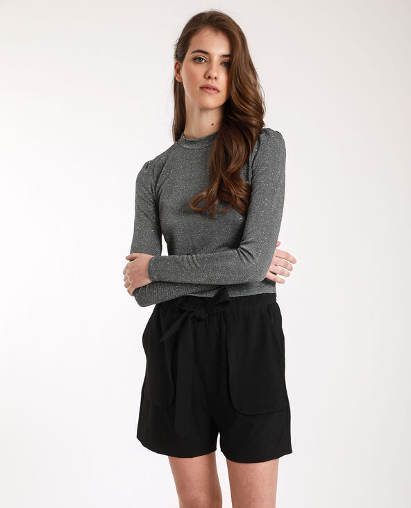 Crop top à strass argenté - Pimkie