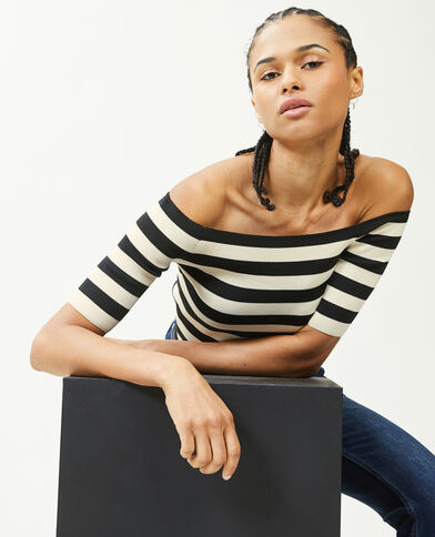 Top encolure Bardot blanc - Pimkie