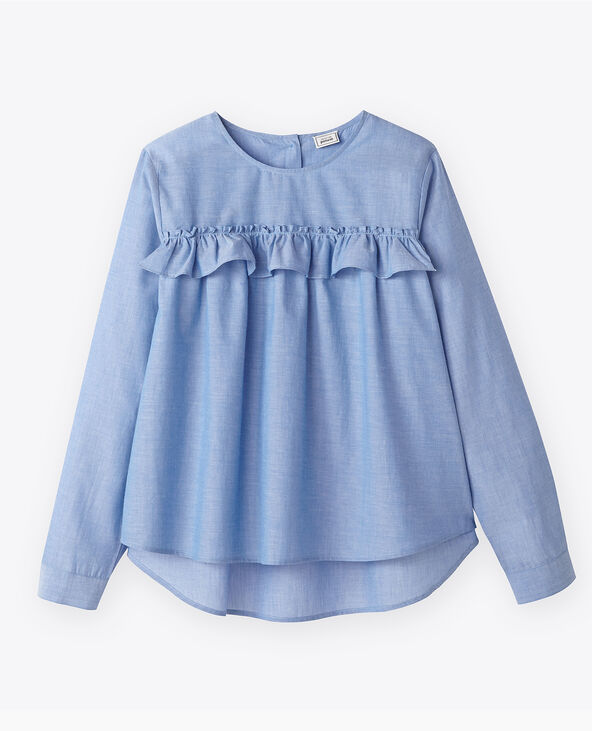 Blouse volantée bleu - Pimkie