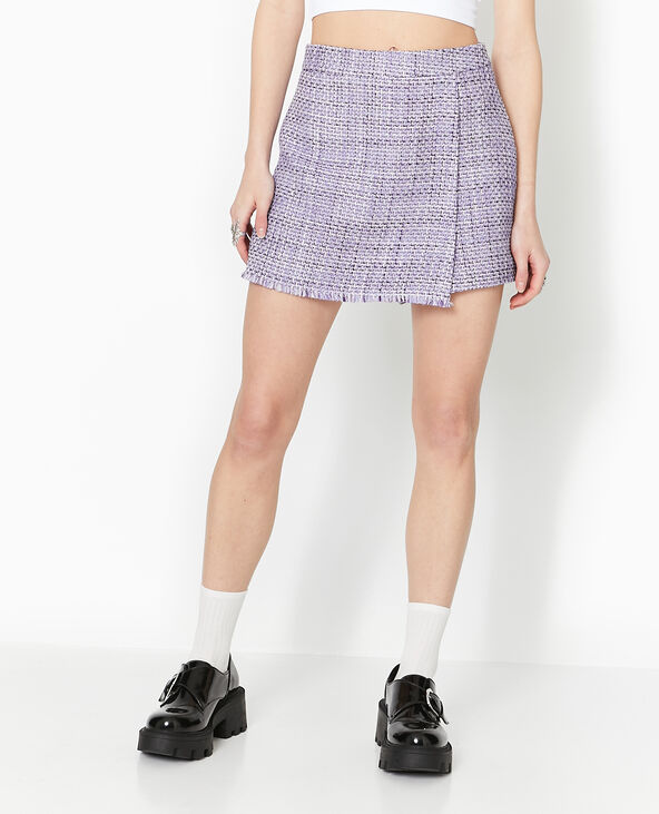 Jupe-short en tweed lilas - Pimkie