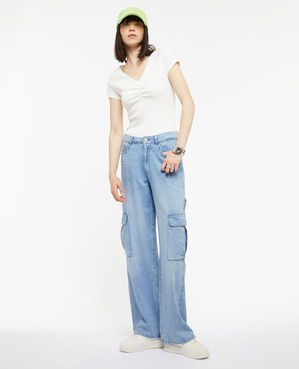 Jean cargo large bleu clair - Pimkie