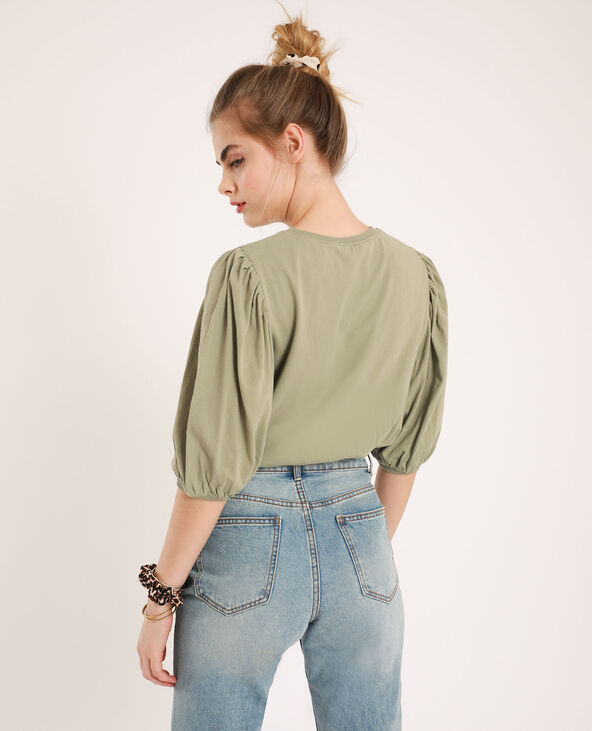 T-shirt manches ballon taupe - Pimkie