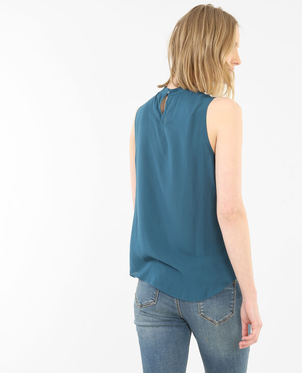 Top croisé col choker bleu foncé - Pimkie