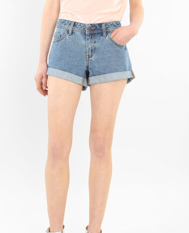 Short denim à revers bleu foncé - Pimkie