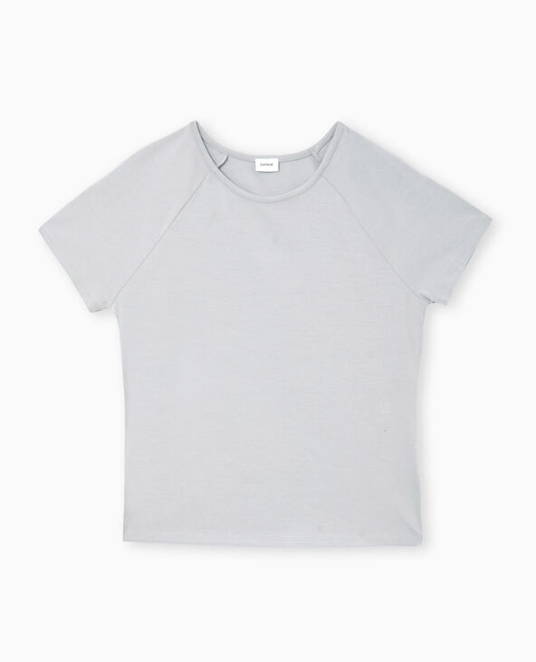 T-shirt ajusté manches raglans en maille stretch gris chiné - Pimkie