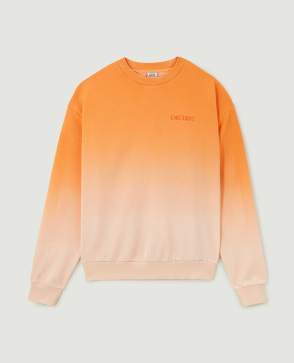 Sweat oversize dégradé et brodé orange - Pimkie